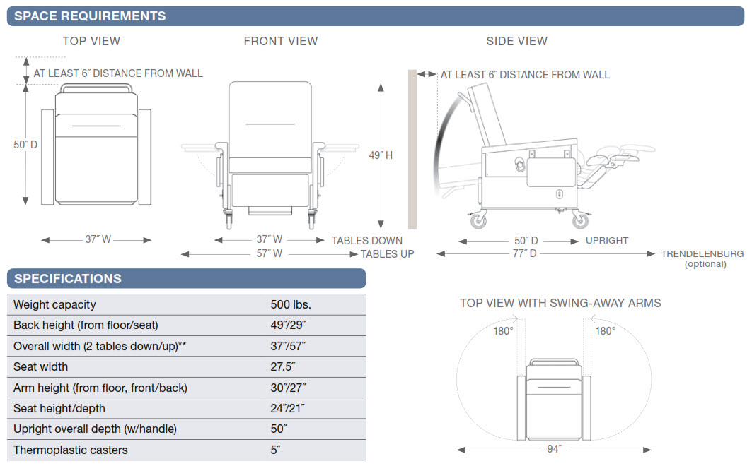 Champion 86 Series Bariatric Treatment Recliners